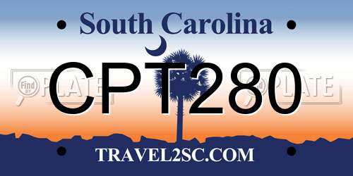 CPT280 South Carolina License Plate