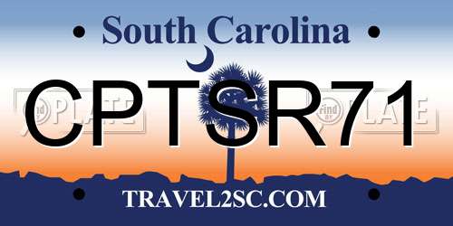 CPTSR71 South Carolina License Plate