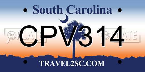 CPV314 South Carolina License Plate