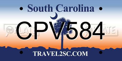 CPV584 South Carolina License Plate
