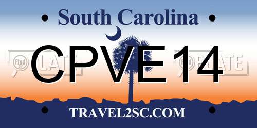CPVE14 South Carolina License Plate