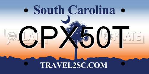 CPX50T South Carolina License Plate