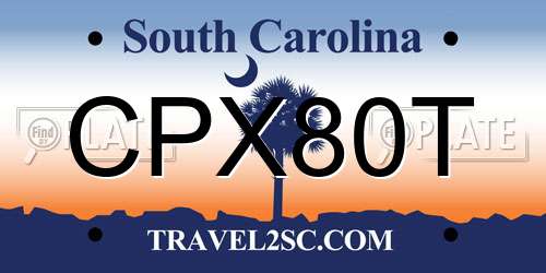 CPX80T South Carolina License Plate