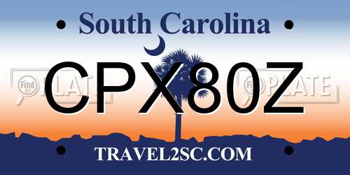 CPX80Z South Carolina License Plate