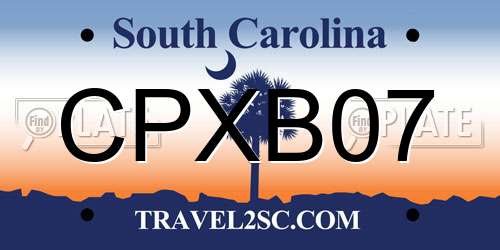 CPXB07 South Carolina License Plate