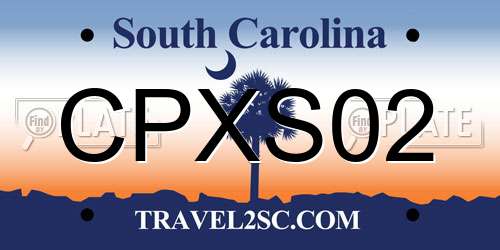 CPXS02 South Carolina License Plate