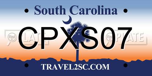 CPXS07 South Carolina License Plate