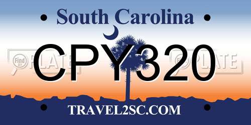 CPY320 South Carolina License Plate