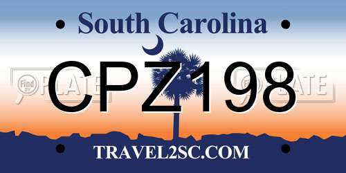 CPZ198 South Carolina License Plate
