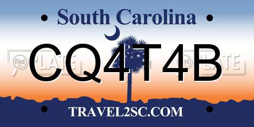 CQ4T4B South Carolina License Plate