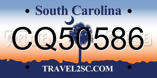 CQ50586 South Carolina License Plate