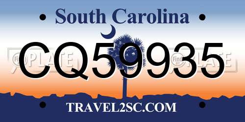 CQ59935 South Carolina License Plate