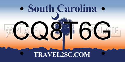 CQ8T6G South Carolina License Plate