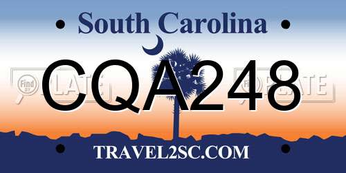 CQA248 South Carolina License Plate