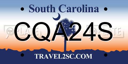 CQA24S South Carolina License Plate