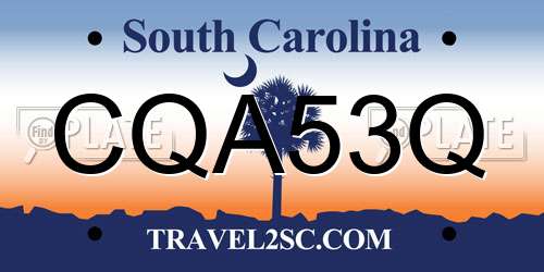 CQA53Q South Carolina License Plate