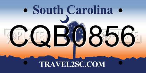 CQB0856 South Carolina License Plate
