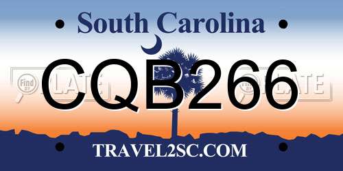 CQB266 South Carolina License Plate