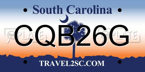 CQB26G South Carolina License Plate