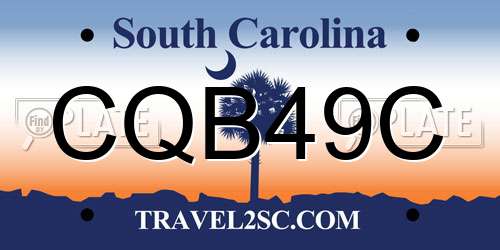 CQB49C South Carolina License Plate