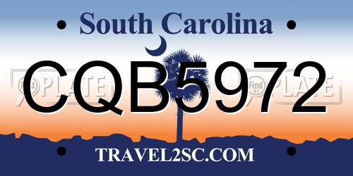 CQB5972 South Carolina License Plate