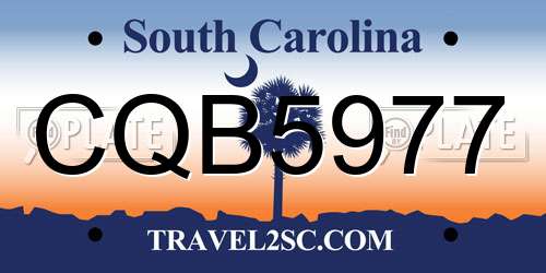 CQB5977 South Carolina License Plate