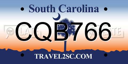 CQB766 South Carolina License Plate