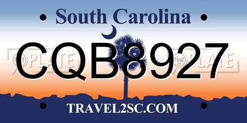 CQB8927 South Carolina License Plate