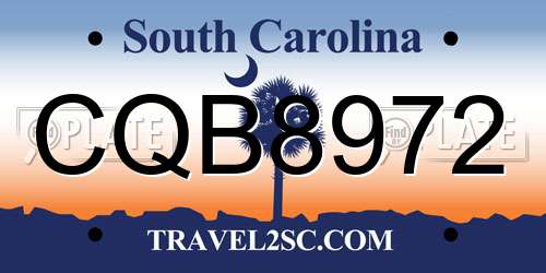 CQB8972 South Carolina License Plate
