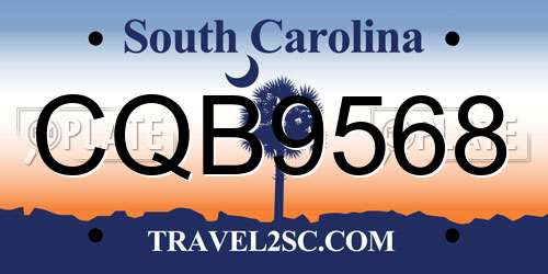 CQB9568 South Carolina License Plate