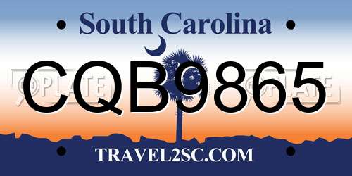 CQB9865 South Carolina License Plate
