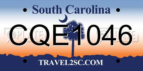 CQE1046 South Carolina License Plate