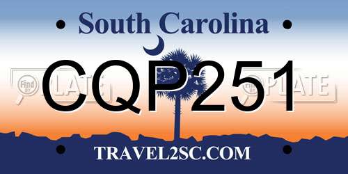 CQP251 South Carolina License Plate
