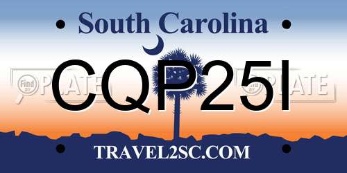 CQP25I South Carolina License Plate