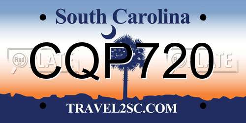 CQP720 South Carolina License Plate