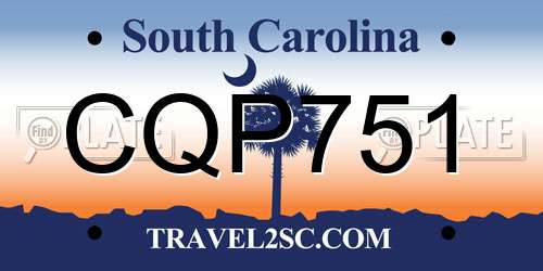 CQP751 South Carolina License Plate