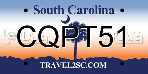 CQPT51 South Carolina License Plate