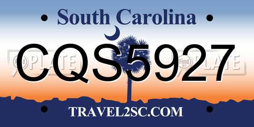 CQS5927 South Carolina License Plate