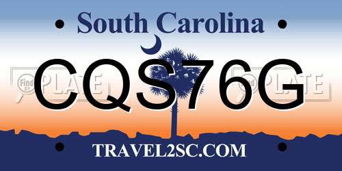 CQS76G South Carolina License Plate