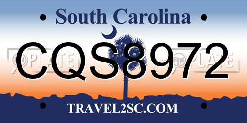 CQS8972 South Carolina License Plate