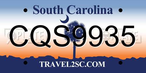 CQS9935 South Carolina License Plate