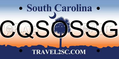 CQSOSSG South Carolina License Plate