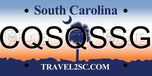 CQSQSSG South Carolina License Plate