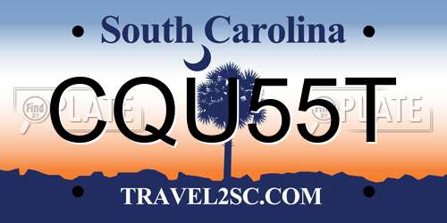 CQU55T South Carolina License Plate