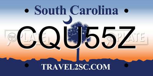 CQU55Z South Carolina License Plate