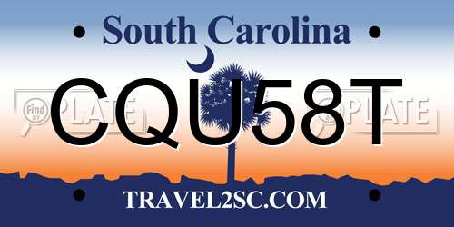 CQU58T South Carolina License Plate