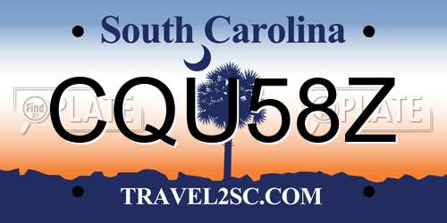 CQU58Z South Carolina License Plate