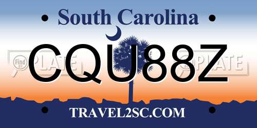 CQU88Z South Carolina License Plate