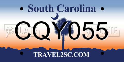 CQY055 South Carolina License Plate