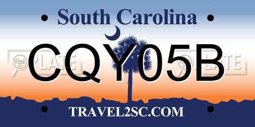 CQY05B South Carolina License Plate